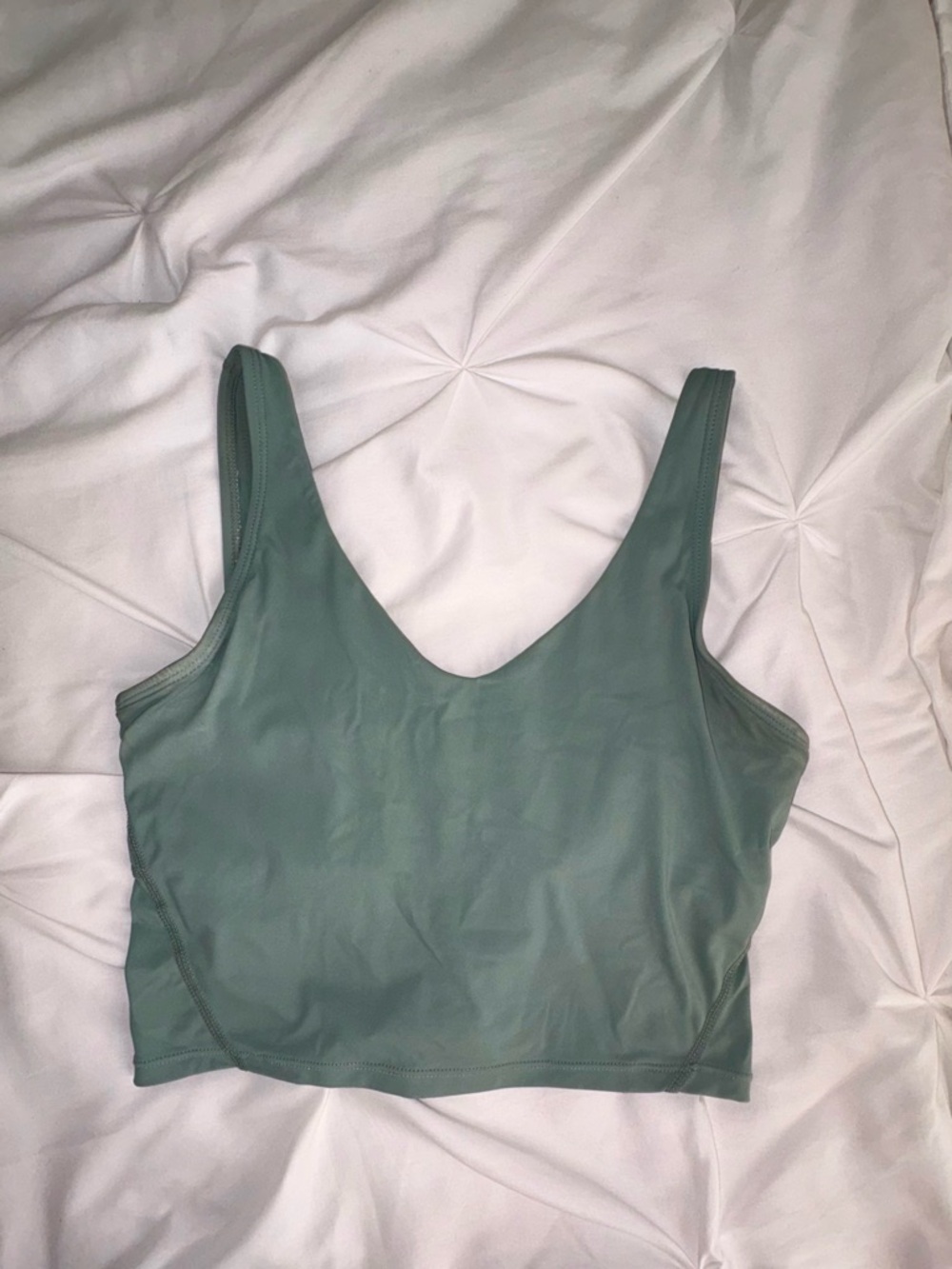 Sage Green Scoop Neck Cropped Tank
